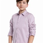 RARE ONES Boys Spread Collar Solid Cotton Casual Shirt