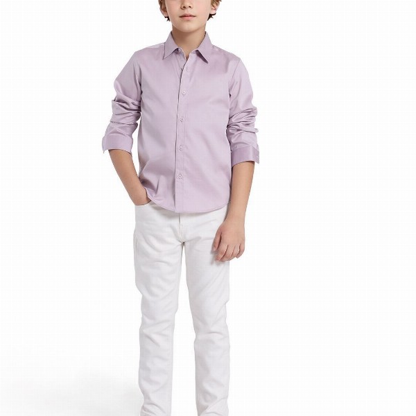 RARE ONES Boys Spread Collar Solid Cotton Casual Shirt