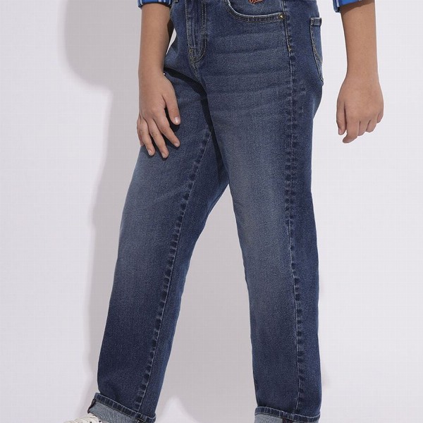 Jack & Jones Junior Boys Mid-Rise Straight Fit Stretchable Jeans