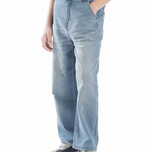 RARE ONES Boys Relaxed Fit Highly Distressed Light Fade Jeans