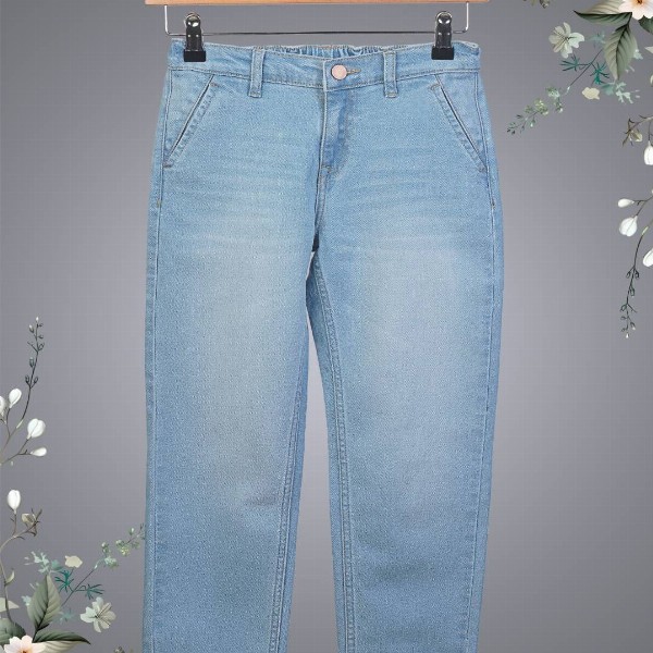 HERE&NOW Boys Relaxed Fit Mid-Rise Slash Knee Stretchable Jeans