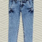 HERE&NOW Boys Blue Slim Fit Mid-Rise Heavy Fade Acid Wash Stretchable Jeans