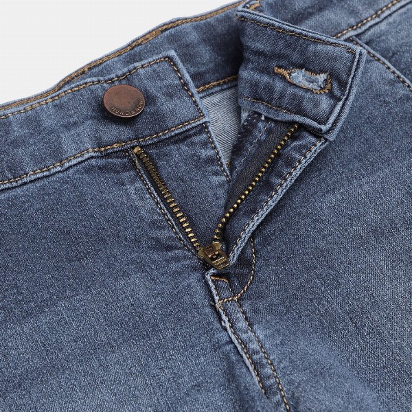 HERE&NOW Boys Blue Slim Fit Low Distress Light Fade Stretchable Jeans