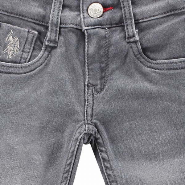 U.S. Polo Assn. Kids Boys Slim Fit Whiskers & Chevrons Light Fade Stretchable Jeans