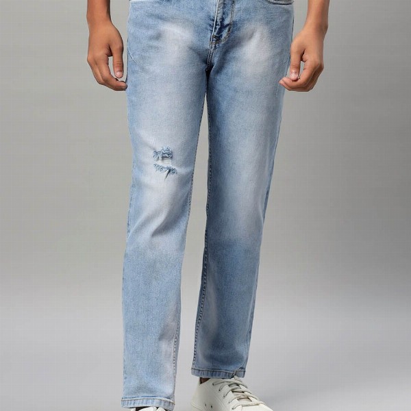UTH by Roadster Boys Slim Fit Low Distress Heavy Fade Stretchable Jeans