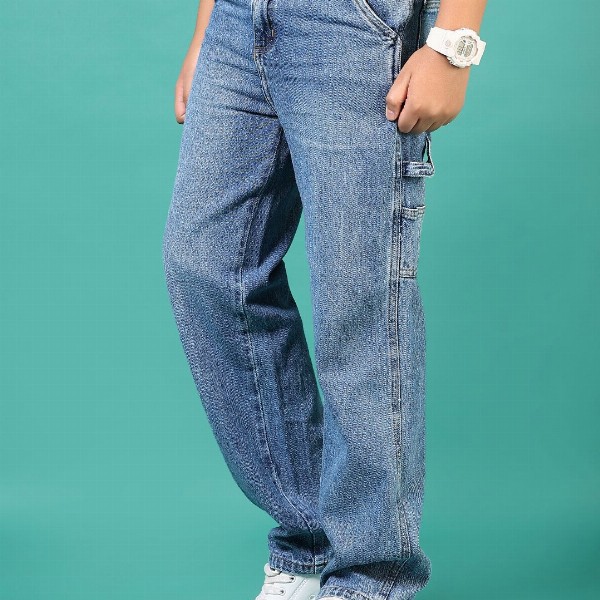 V-Mart Boys Low Distress Light Fade Jeans