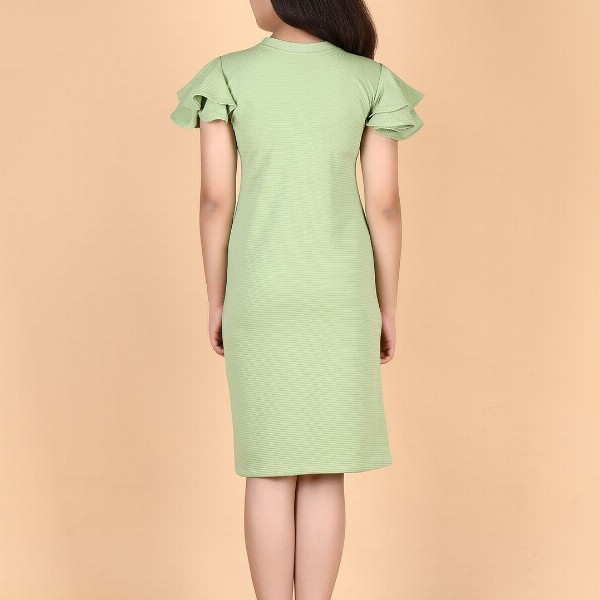 DEKLOOK Girls bodycon Round Neck Short Sleeves Sheath Cotton Formal Dress