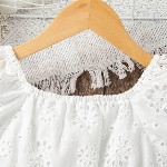 BAESD Girls Square Neck Schiffli Empire Dress