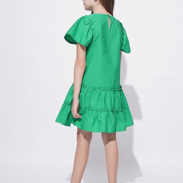 Vero Moda Floral Print Flutter Sleeve Drop-Waist Dress