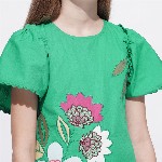 Vero Moda Floral Print Flutter Sleeve Drop-Waist Dress