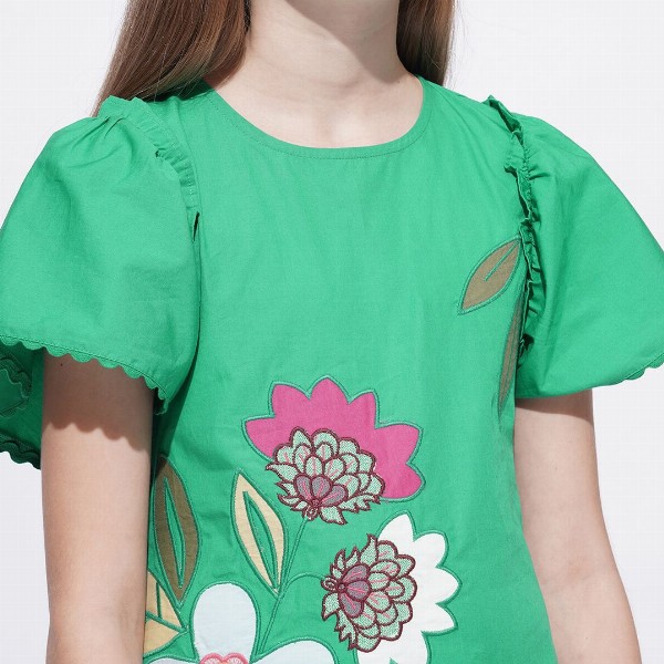 Vero Moda Floral Print Flutter Sleeve Drop-Waist Dress