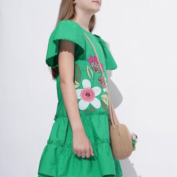 Vero Moda Floral Print Flutter Sleeve Drop-Waist Dress