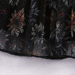 BAESD Floral Print Cold-Shoulder Net Fit & Flare Dress