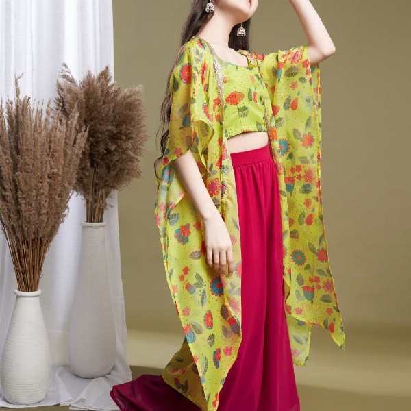 CurlyTales Girls Floral Printed Maxi Dress