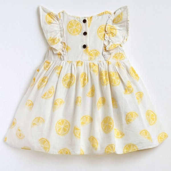 Somersault Girls Lemon Slice Printed Fit & Flare Dress