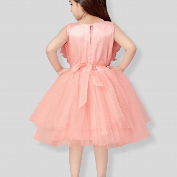 Sangria Girls Self Design Gown Knee Length Dress