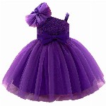 Miss & Chief Embellished Embroidered One Shoulder Net A-Line Dress