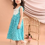 Sangria Girls Printed Cotton A-Line Dress