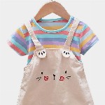 YK Colourblocked Cotton Pinafore Dress