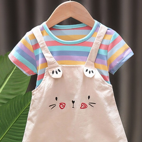YK Colourblocked Cotton Pinafore Dress