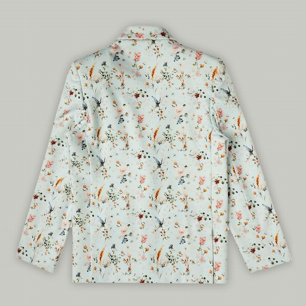 CAVIO Boys Printed Pure Cotton Notched Lapel Collar Single Breasted Blazer With T-Shirt