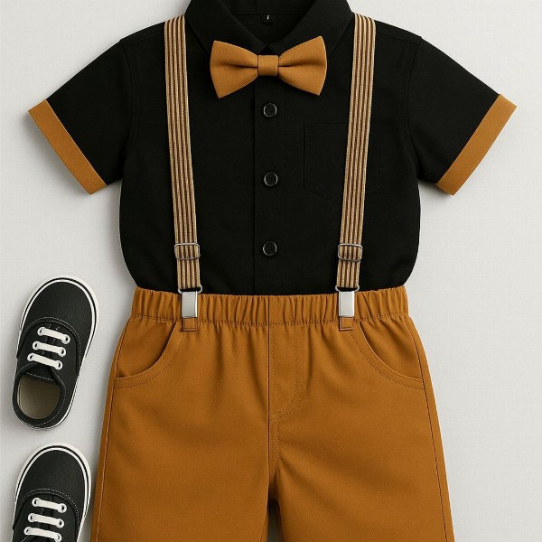 TOGEPI Boys Pure Cotton Shirt with Shorts