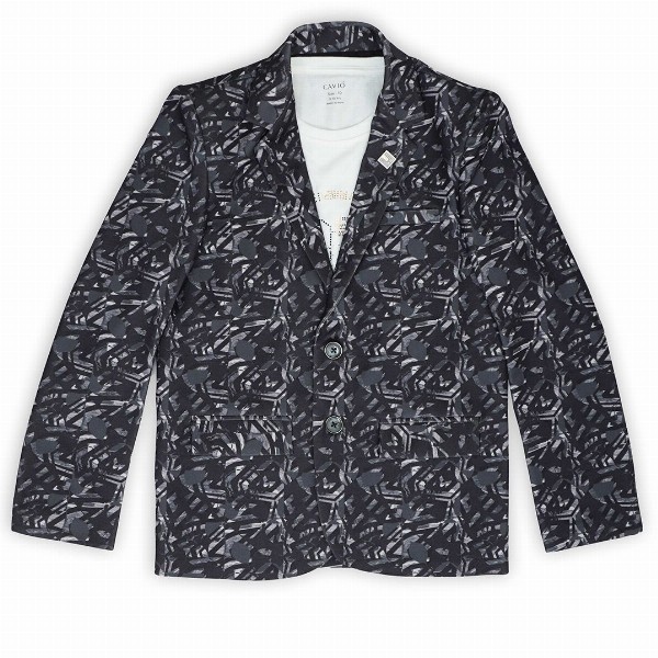 CAVIO Boys Geometric Pure Cotton Cambric Blazer With T-shirt
