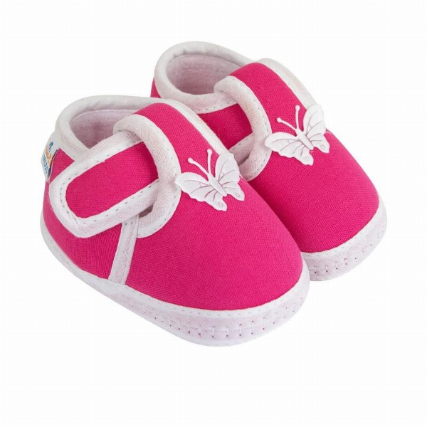 Neska Moda 3 To 12 Months Baby Boys & Baby Girls Cute Soft Cotton Pre-Walker Butterfly Booties (Toe to Heel Length - 11 cm, Red)