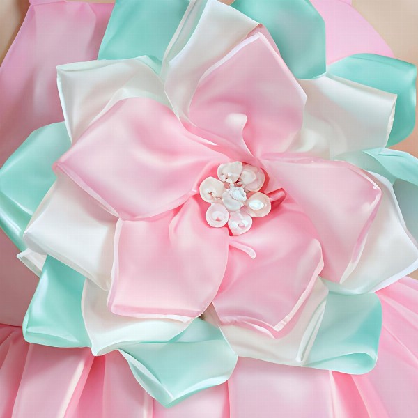 PINK LEAF Girls Embellished Bow Balloon Dress