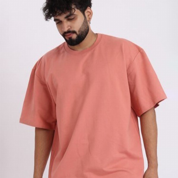BROWN BROTHERS Unisex Drop-Shoulder Sleeves Pure Cotton Oversized T-shirt
