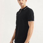 United Colors of Benetton Men Solid Polo Collar Cotton T-shirt