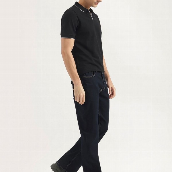 United Colors of Benetton Men Solid Polo Collar Cotton T-shirt