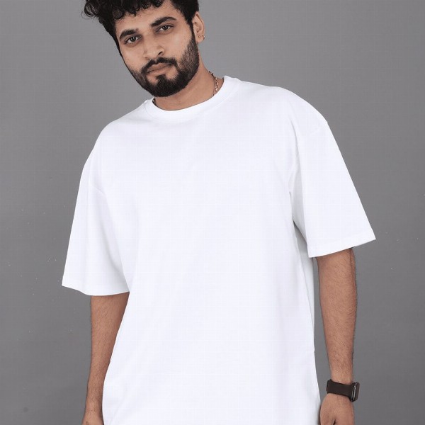 BROWN BROTHERS Unisex Pure Cotton Round Neck Short Sleeves Oversized Casual T-shirt