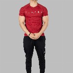 FUAARK Slim Fit Typography Printed Raglan Sleeves Anti Odour  Gym T-shirt