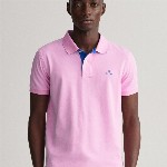 GANT Men Pink Polo Collar Slim Fit T-shirt