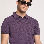 THE BEAR HOUSE Men Solid Regular Fit Cotton Polo Collar T-Shirt