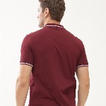 TURMS Men Solid Polo Collar Half Sleeves Stain And Water Repellent Cotton Tshirt