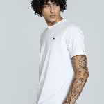 Puma Men Small Logo Solid Pure Cotton Short Sleeve T-Shirt