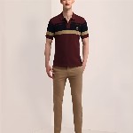 U.S. Polo Assn. Men Striped Polo Collar Cotton Slim Fit T-shirt