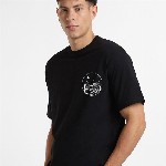 NOBERO Men Oversized Graphic Printed Cotton T-shirt