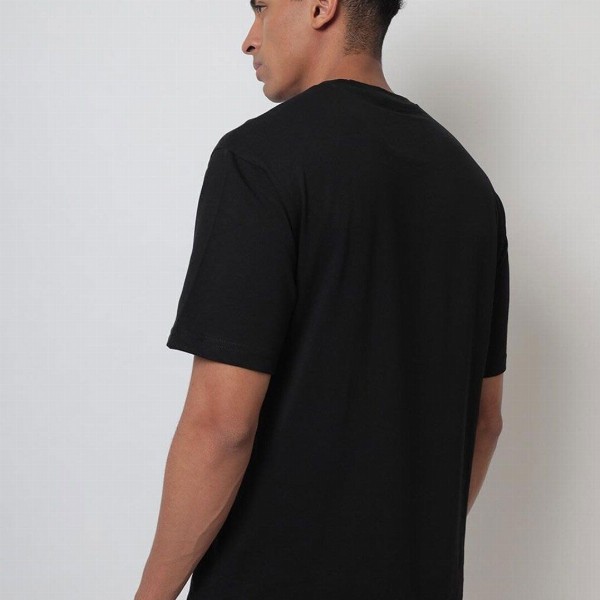 Bewakoof Men Black Printed Oversized T-shirt