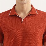 United Colors of Benetton Men Solid Polo Collar Cotton T-shirt