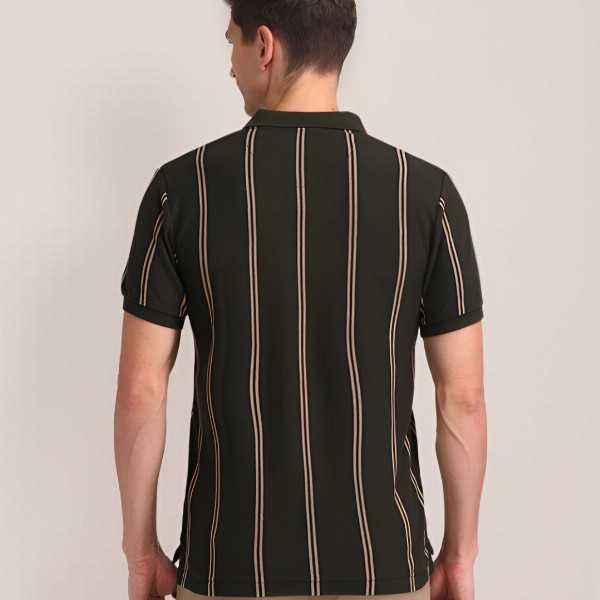 U.S. Polo Assn. Men Striped Cotton Slim Fit T-shirt