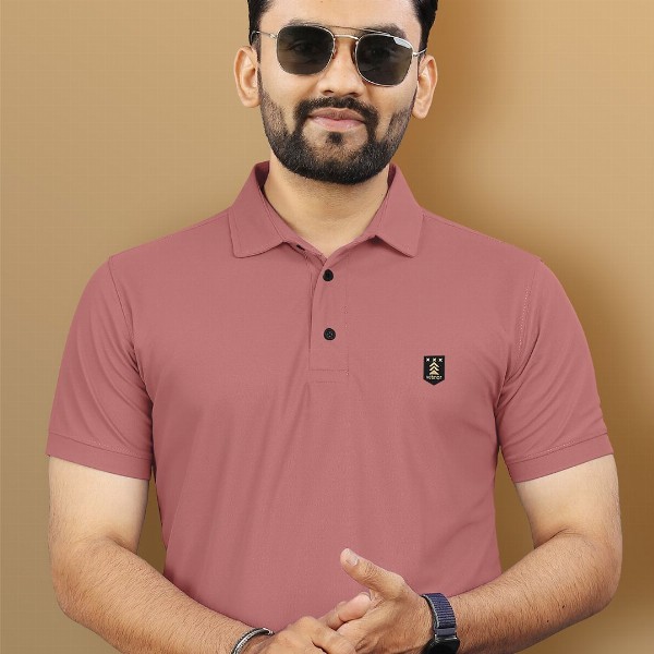 VeBNoR Men Solid Polo Collar T-shirt