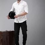 Roadster Men White Classic Regular Fit Cotton Casual Shirt