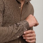 Campus Sutra Classic Self Design Spread Collar Casual Shirt