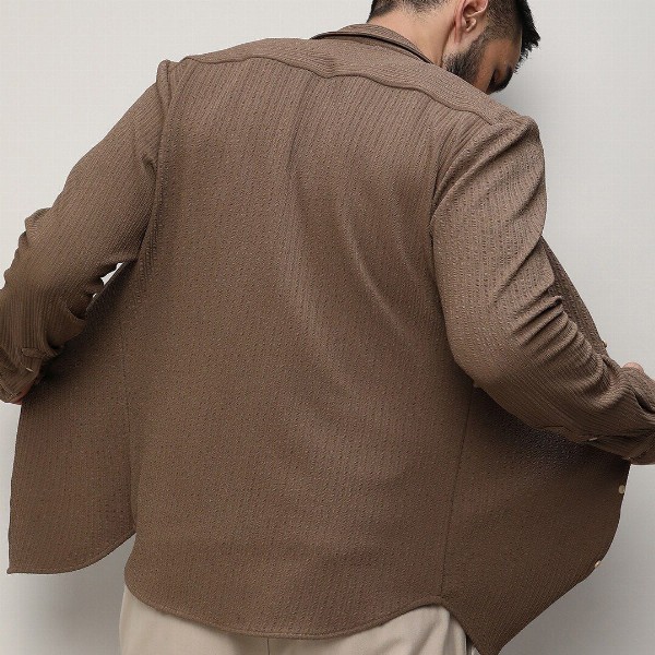 Campus Sutra Classic Self Design Spread Collar Casual Shirt