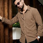 Campus Sutra Classic Self Design Spread Collar Casual Shirt