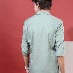 HIGHLANDER Men Green Slim Fit Solid Casual Shirt