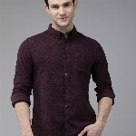 THE BEAR HOUSE Men Purple Slim Fit Casual Shirt